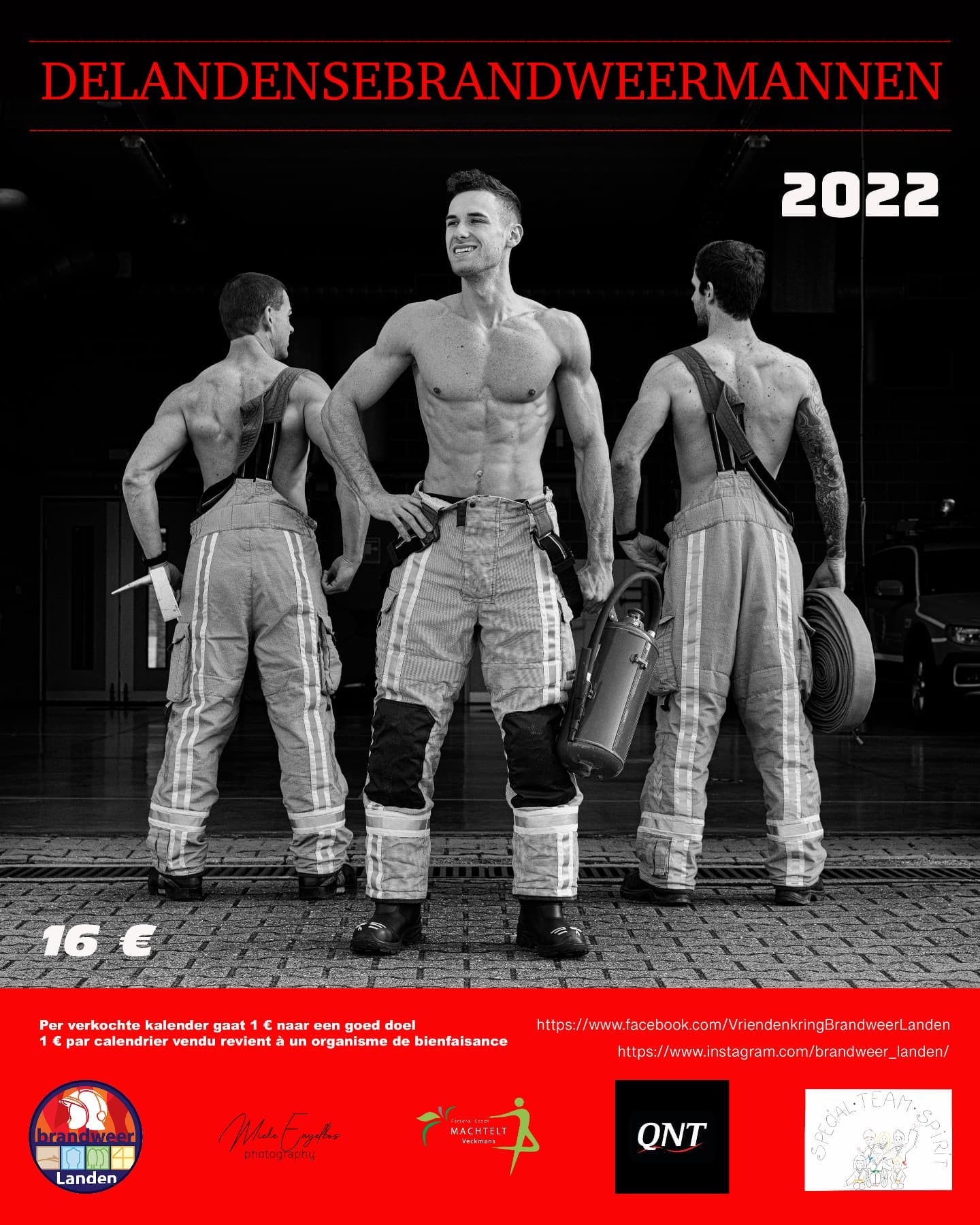 Brandweerkalender 2022 – knappe, gespierde brandweermannen